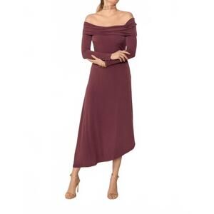 NEW BRUNA nela ciruela long sleeve dress in plum